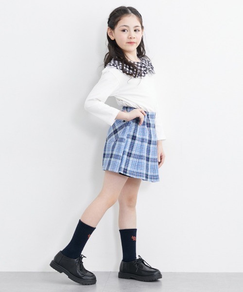 セール】チェック柄ラップキュロット（女の子）（その他パンツ