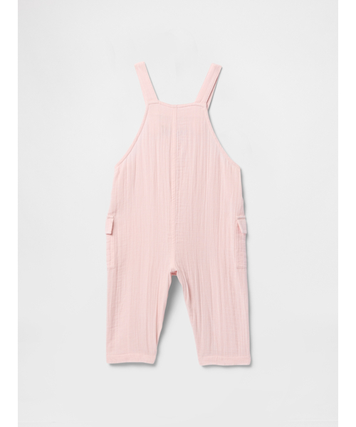 GAP（ギャップ）の「クリンクルガーゼ オーバーオール (ベビー)（サロペット/オーバーオール・キッズ・ピンク/ベージュ・70cm/90cm/60cm/80ｃｍ）」の3枚目の写真