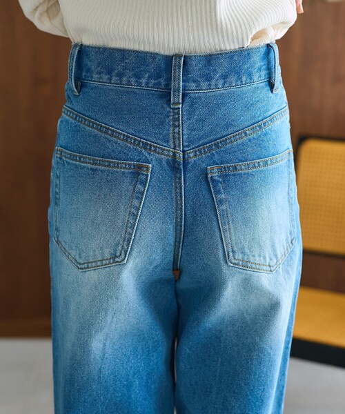 FREAK'S STORE(フリークスストア)の「ロールアップ ワイドデニム(デニムパンツ・レディース・ターコイズブルー/ネイビー/サックスブルー・SMALL/MEDIUM/LARGE)」の15枚目の写真