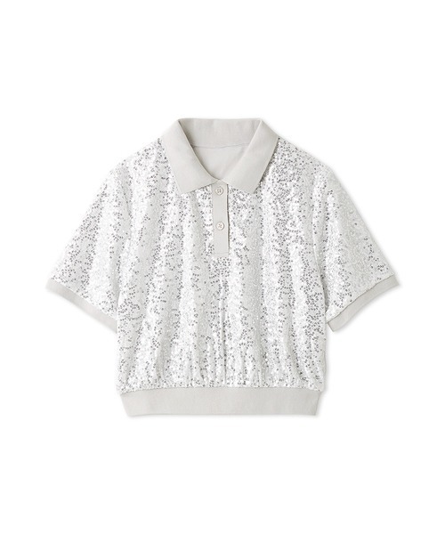 LILY BROWN（リリーブラウン）の「[L.B CANDY STOCK]スパンコールベロアポロシャツ（ポロシャツ・レディース・シルバー/ピンク/グレー・FREE）」の12枚目の写真
