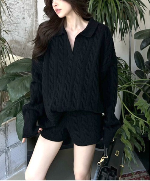 セール】WEGO/もちもちニットセットアップ ショートパンツ