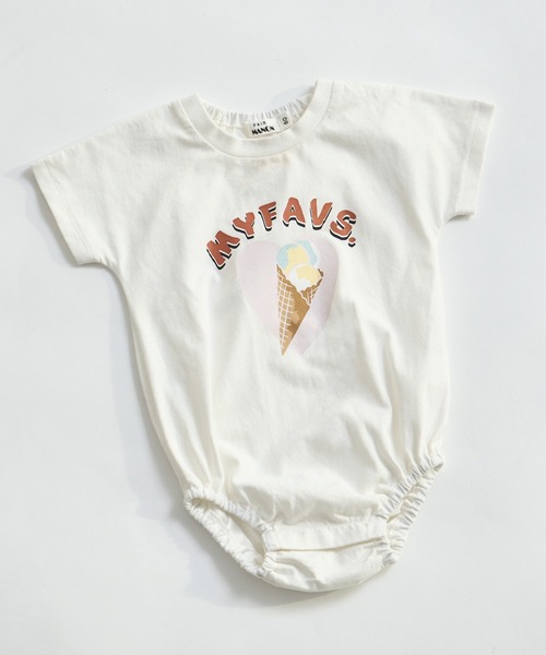 pairmanon（ペアマノン）の「【綿100%】【リンクコーデ】【ベビー】オリジナル プリントロンパース（ロンパース・キッズ・ベージュ系その他/ブラウン系その他/ホワイト系その他/ピンク系その他/オレンジ系その他/グリーン系その他/ブルー系その他/ホワイト系その他2/グリーン系その他2/ピンク系その他2・70/80）」の2枚目の写真