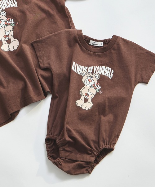 pairmanon（ペアマノン）の「【綿100%】【リンクコーデ】【ベビー】オリジナル プリントロンパース（ロンパース・キッズ・ベージュ系その他/ブラウン系その他/ホワイト系その他/ピンク系その他/オレンジ系その他/グリーン系その他/ブルー系その他/ホワイト系その他2/グリーン系その他2/ピンク系その他2・70/80）」の4枚目の写真