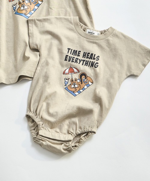 pairmanon（ペアマノン）の「【綿100%】【リンクコーデ】【ベビー】オリジナル プリントロンパース（ロンパース・キッズ・ベージュ系その他/ブラウン系その他/ホワイト系その他/ピンク系その他/オレンジ系その他/グリーン系その他/ブルー系その他/ホワイト系その他2/グリーン系その他2/ピンク系その他2・70/80）」の5枚目の写真