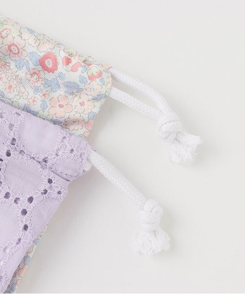 petit main（プティマイン）の「ワンポイント巾着2P（ポーチ・キッズ・ネイビー/ラベンダー・F）」の10枚目の写真