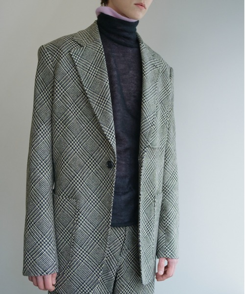 beautiful people（ビューティフルピープル）の「mole glen plaid　bias S1B jacket（テーラードジャケット・レディース・ネイビー系/ブラック系その他・38/40/36）」の2枚目の写真