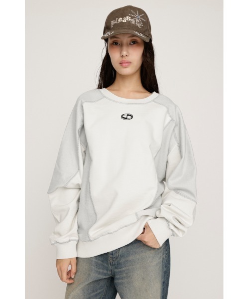 SLY（スライ）の「REVERSE SEAM SW TOPS リバース シーム スウェット トップス トレーナー プルオーバー 春服 秋服（スウェット・レディース・ピンク/ダークグレー/オフホワイト・FREE）」の5枚目の写真