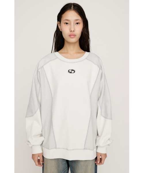 SLY（スライ）の「REVERSE SEAM SW TOPS リバース シーム スウェット トップス トレーナー プルオーバー 春服 秋服（スウェット・レディース・ピンク/ダークグレー/オフホワイト・FREE）」の6枚目の写真