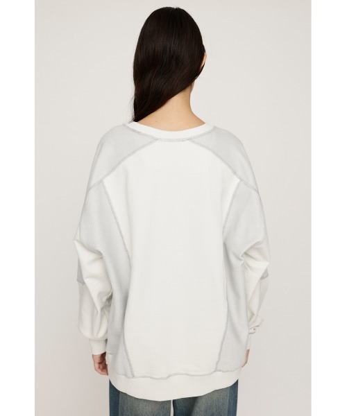 SLY（スライ）の「REVERSE SEAM SW TOPS リバース シーム スウェット トップス トレーナー プルオーバー 春服 秋服（スウェット・レディース・ピンク/ダークグレー/オフホワイト・FREE）」の8枚目の写真