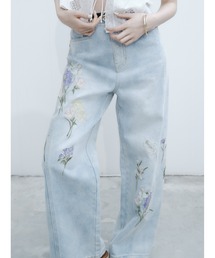 FRAY I.D | フラワーエンブロイダリーデニムパンツ(デニムパンツ)