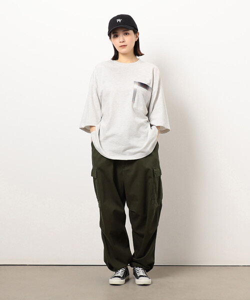 Purple&Yellow(パープルアンドイエロー)の「チェック切り替えプルオーバー(Tシャツ/カットソー・メンズ・オートミール/ブラック・SMALL/MEDIUM/LARGE)」の9枚目の写真