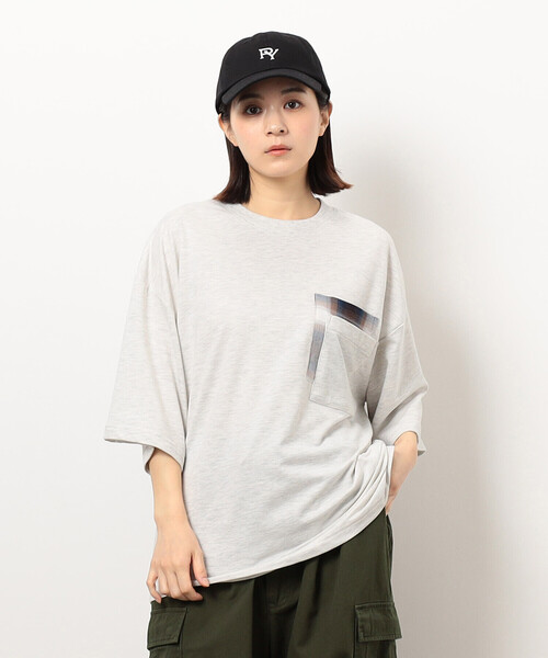 Purple&Yellow(パープルアンドイエロー)の「チェック切り替えプルオーバー(Tシャツ/カットソー・メンズ・オートミール/ブラック・SMALL/MEDIUM/LARGE)」の11枚目の写真