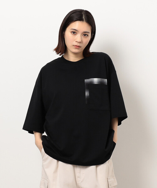Purple&Yellow(パープルアンドイエロー)の「チェック切り替えプルオーバー(Tシャツ/カットソー・メンズ・オートミール/ブラック・SMALL/MEDIUM/LARGE)」の20枚目の写真