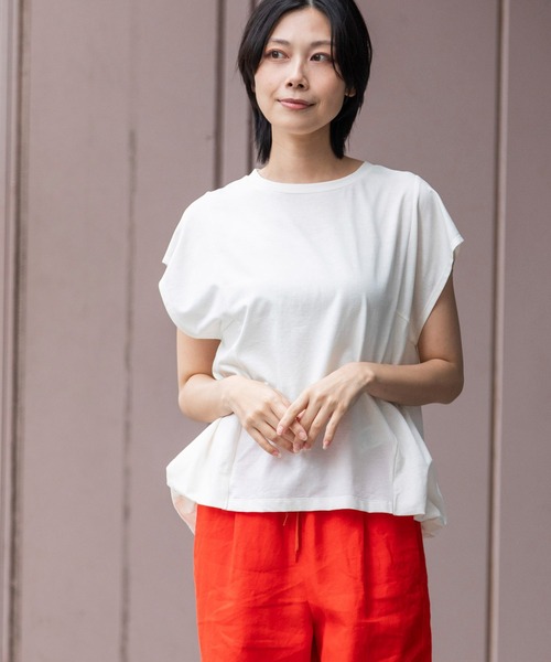 Munich(ミューニック)の「バックバルーントップス(Tシャツ/カットソー・レディース・オフホワイト/パープル/ブラック・FREE)」の7枚目の写真