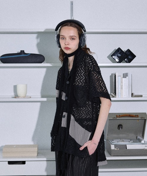 seyto（セイト）の「Jaguard lace mesh half sleeve shirt
