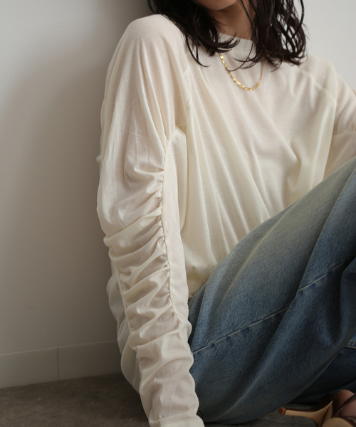 ギャザースリーブプルオーバー（Tシャツ/カットソー）｜journal