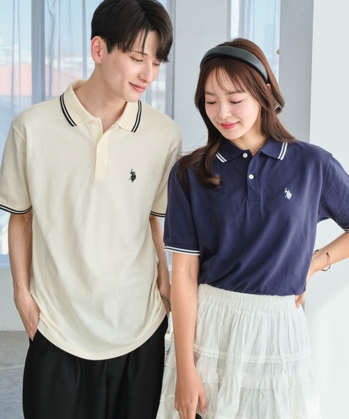 U.S. POLO ASSN.（ユーエスポロアッスン）の「∴WEGO/【26年春夏新カラー登場！】U.S. POLO ASSN.別注ラインポロシャツ（ポロシャツ・メンズ・サックスブルー/アイボリー/ブラック/グレー/ネイビー/コーラル/ライトピンク/グレー系その他/その他1/その他2・SMALL/MEDIUM/LARGE）」の21枚目の写真