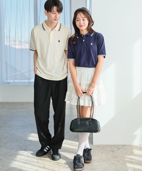 U.S. POLO ASSN.（ユーエスポロアッスン）の「∴WEGO/【26年春夏新カラー登場！】U.S. POLO ASSN.別注ラインポロシャツ（ポロシャツ・メンズ・サックスブルー/アイボリー/ブラック/グレー/ネイビー/コーラル/ライトピンク/グレー系その他/その他1/その他2・SMALL/MEDIUM/LARGE）」の22枚目の写真