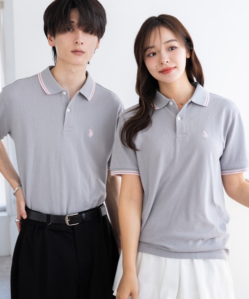 U.S. POLO ASSN.（ユーエスポロアッスン）の「∴WEGO/【26年春夏新カラー登場！】U.S. POLO ASSN.別注ラインポロシャツ（ポロシャツ・メンズ・サックスブルー/アイボリー/ブラック/グレー/ネイビー/コーラル/ライトピンク/グレー系その他/その他1/その他2・SMALL/MEDIUM/LARGE）」の18枚目の写真