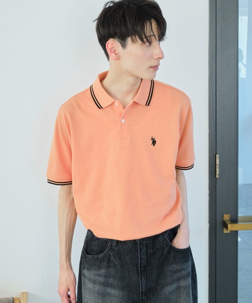 U.S. POLO ASSN.(ユーエスポロアッスン)の「∴WEGO/U.S. POLO ASSN.別注ラインポロシャツ(ポロシャツ・レディース・サックスブルー/アイボリー/ブラック/グレー/ネイビー/コーラル・SMALL/MEDIUM/LARGE)」の10枚目の写真