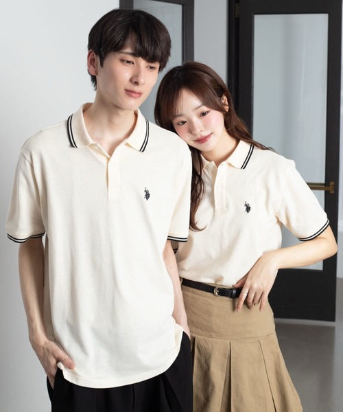 U.S. POLO ASSN.（ユーエスポロアッスン）の「∴WEGO/【26年春夏新カラー登場！】U.S. POLO ASSN.別注ラインポロシャツ（ポロシャツ・メンズ・サックスブルー/アイボリー/ブラック/グレー/ネイビー/コーラル/ライトピンク/グレー系その他/その他1/その他2・SMALL/MEDIUM/LARGE）」の19枚目の写真
