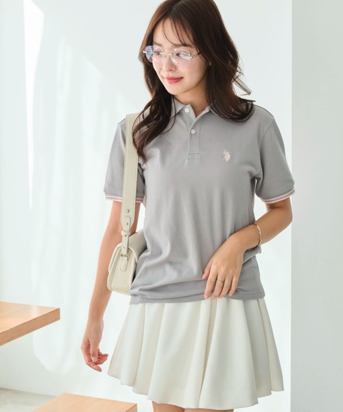 U.S. POLO ASSN.(ユーエスポロアッスン)の「∴WEGO/U.S. POLO ASSN.別注ラインポロシャツ(ポロシャツ・レディース・サックスブルー/アイボリー/ブラック/グレー/ネイビー/コーラル・SMALL/MEDIUM/LARGE)」の20枚目の写真