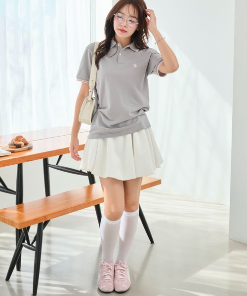 U.S. POLO ASSN.(ユーエスポロアッスン)の「∴WEGO/U.S. POLO ASSN.別注ラインポロシャツ(ポロシャツ・レディース・サックスブルー/アイボリー/ブラック/グレー/ネイビー/コーラル・SMALL/MEDIUM/LARGE)」の16枚目の写真