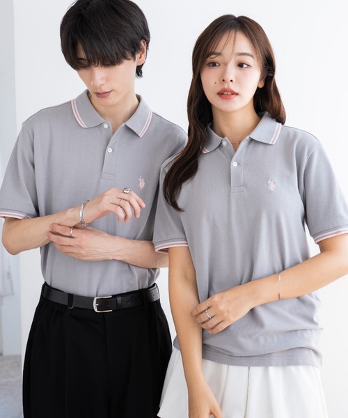 U.S. POLO ASSN.(ユーエスポロアッスン)の「∴WEGO/U.S. POLO ASSN.別注ラインポロシャツ(ポロシャツ・レディース・サックスブルー/アイボリー/ブラック/グレー/ネイビー/コーラル・SMALL/MEDIUM/LARGE)」の22枚目の写真