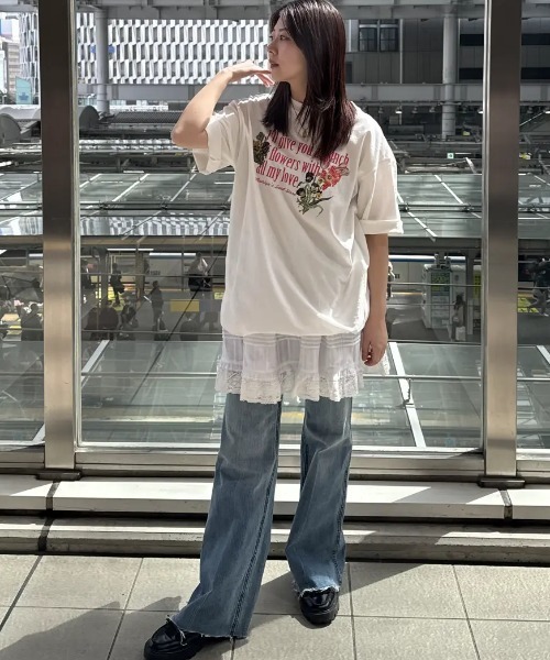 ROSE BUD(ローズバッド)の「(mag.by c)LOGO BIG-TEE(Tシャツ/カットソー・レディース・ブラック/ホワイト・ONE SIZE)」の12枚目の写真