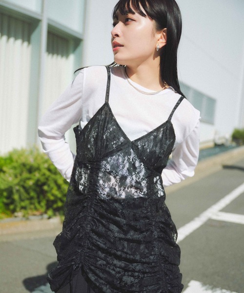 FOREVER 21(フォーエバー トゥエンティーワン)の「【2025SS】2WAYレースキャミワンピース2(ワンピース・レディース・ブラック/ナチュラル/ピンク・FREE)」の21枚目の写真