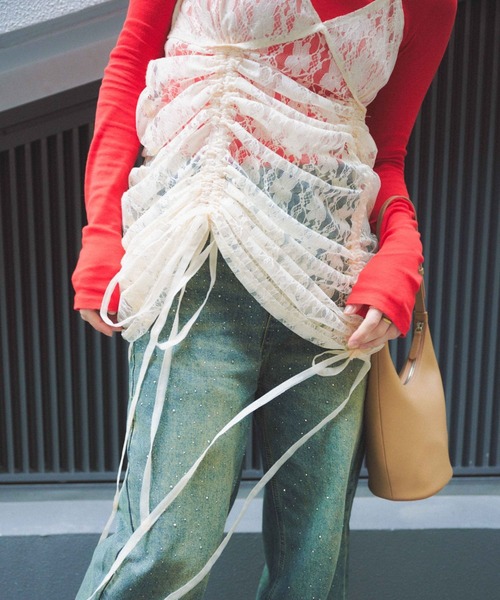 FOREVER 21(フォーエバー トゥエンティーワン)の「【2025SS】2WAYレースキャミワンピース2(ワンピース・レディース・ブラック/ナチュラル/ピンク・FREE)」の10枚目の写真