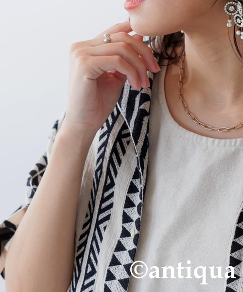 antiqua(アンティカ)の「エスニック柄シャツ(シャツ/ブラウス・レディース・ナチュラル/ブラック・R/P)」の20枚目の写真