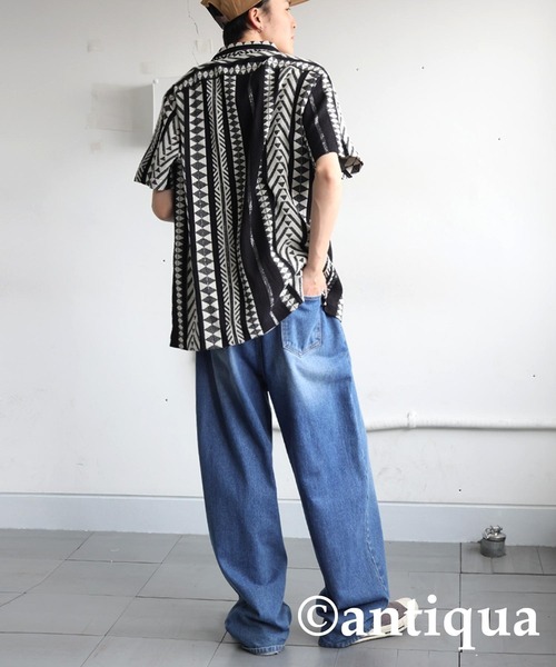 antiqua(アンティカ)の「エスニック柄シャツ(シャツ/ブラウス・レディース・ナチュラル/ブラック・R/P)」の12枚目の写真
