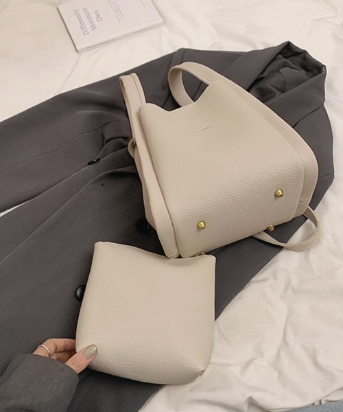 Miniministore（ミニミニストア）の「韓国風ショルダーバッグ ポーチ付きカバン（ショルダーバッグ・レディース・ベージュ/オフホワイト/ダークグレー/ブラック・FREE）」の8枚目の写真