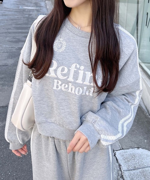 INGNI(イング)の「袖レースラインショートスウェットトップス(スウェット・レディース・ブラック×ホワイト/グレー×ホワイト/ホワイト×ブラック・M)」の18枚目の写真