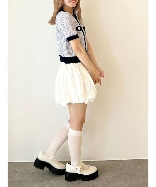 CALNAMUR(カルナムール)の「SUMMER TWEED KNIT CD/サマーツィードニットカーディガン(カーディガン/ボレロ・レディース・ブルー/ブラック/レッド・FREE)」の11枚目の写真