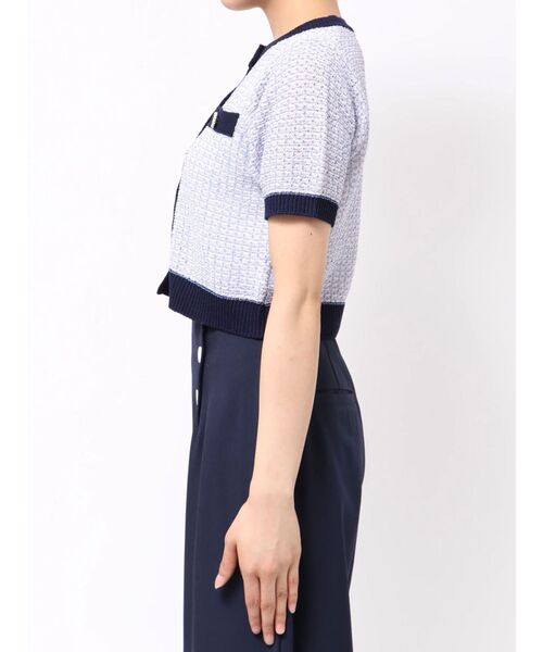 CALNAMUR(カルナムール)の「SUMMER TWEED KNIT CD/サマーツィードニットカーディガン(カーディガン/ボレロ・レディース・ブルー/ブラック/レッド・FREE)」の13枚目の写真