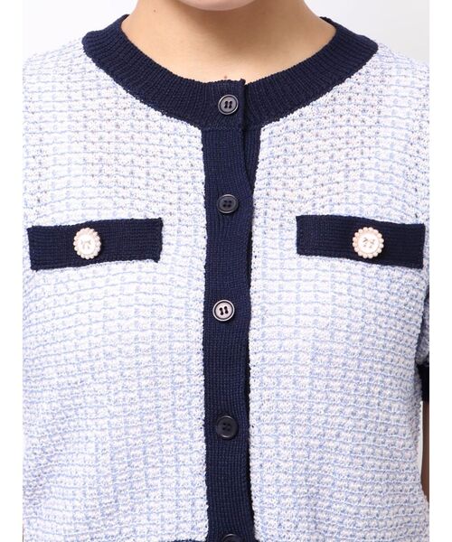 CALNAMUR(カルナムール)の「SUMMER TWEED KNIT CD/サマーツィードニットカーディガン(カーディガン/ボレロ・レディース・ブルー/ブラック/レッド・FREE)」の15枚目の写真