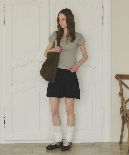 GIUNON（ジウノン）の「back line rib t-shirt / バックラインリブTシャツ（Tシャツ/カットソー・レディース・グレー/ブラック/ホワイト・FREE）」の21枚目の写真