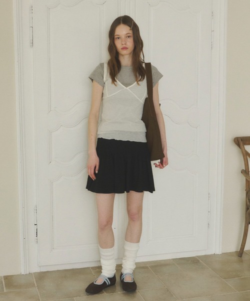 GIUNON（ジウノン）の「back line rib t-shirt / バックラインリブTシャツ（Tシャツ/カットソー・レディース・グレー/ブラック/ホワイト・FREE）」の17枚目の写真