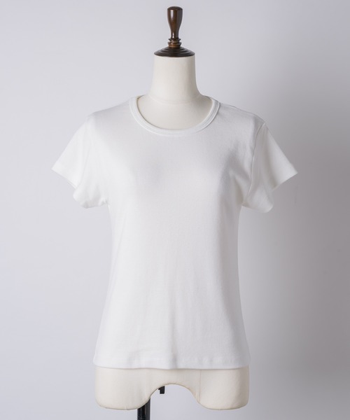 GIUNON（ジウノン）の「back line rib t-shirt / バックラインリブTシャツ（Tシャツ/カットソー・レディース・グレー/ブラック/ホワイト・FREE）」の7枚目の写真