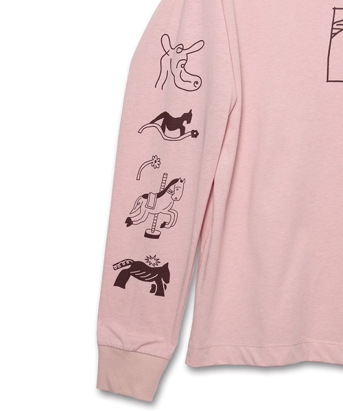 Common Noun(コモン ナウン)の「“HORSE” norahi 天竺ロンT(Tシャツ/カットソー・レディース・ホワイト/ピンク/杢グレー・M/L)」の5枚目の写真