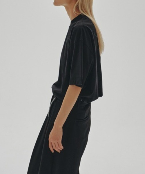 TODAYFUL（トゥデイフル）の「【TODAYFUL/トゥデイフル】Cotton Silk Useful Halfsleeve T-shirts/コットンシルクハーフスリーブＴシャツ（Tシャツ/カットソー・レディース・ホワイト/ブラック・FREE）」の5枚目の写真