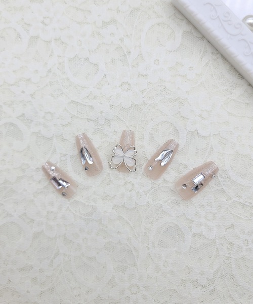 Lace Ladies（レースレディース）の「3D アート付き クリアカラー ネイルチップ セット（ネイルシール/ネイルチップ・レディース・B/A/D・FREE）」の9枚目の写真