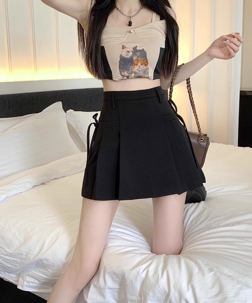 LOULOU select（ルルセレクト）の「サイドリボンプリーツミニスカート