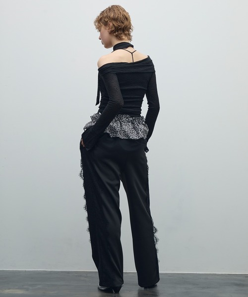 uyu.（ウユ）の「サイドレースライントラックパンツ（スラックス・レディース・ネイビー/ブラック・FREE）」の8枚目の写真