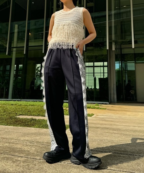LE CIEL BLEU パンツ サイドレースパンツ / Side Lace Pants