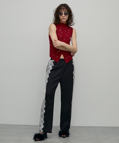 パンツ yuyu JUN MIKAMI｜シースルーボーダーパンツ イージーパンツ 25SS-12