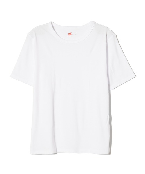JUGLANS(ユグランス)の「【Hanes/ヘインズ】HW1-B105 コンパクトTシャツ/ショートスリーブ/レディース(Tシャツ/カットソー・レディース・ブラック/ホワイト/ネイビー・FREE)」の2枚目の写真
