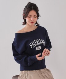 ネイビー オフショルダー トレーナー Sサイズ off－shoulder sweat（スウェット・トレーナー） | CODE A